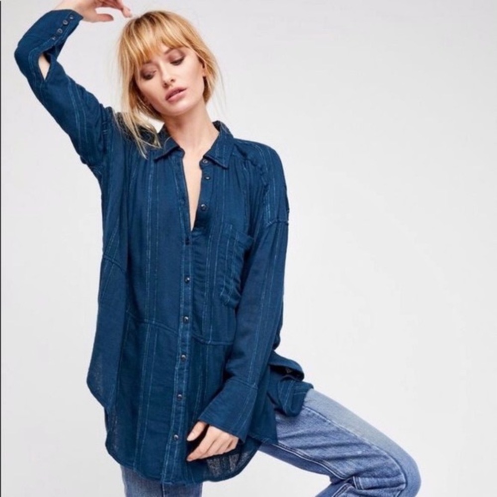 Free People Cozy Nights Button Down. Size XS